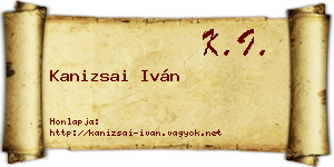 Kanizsai Iván névjegykártya
